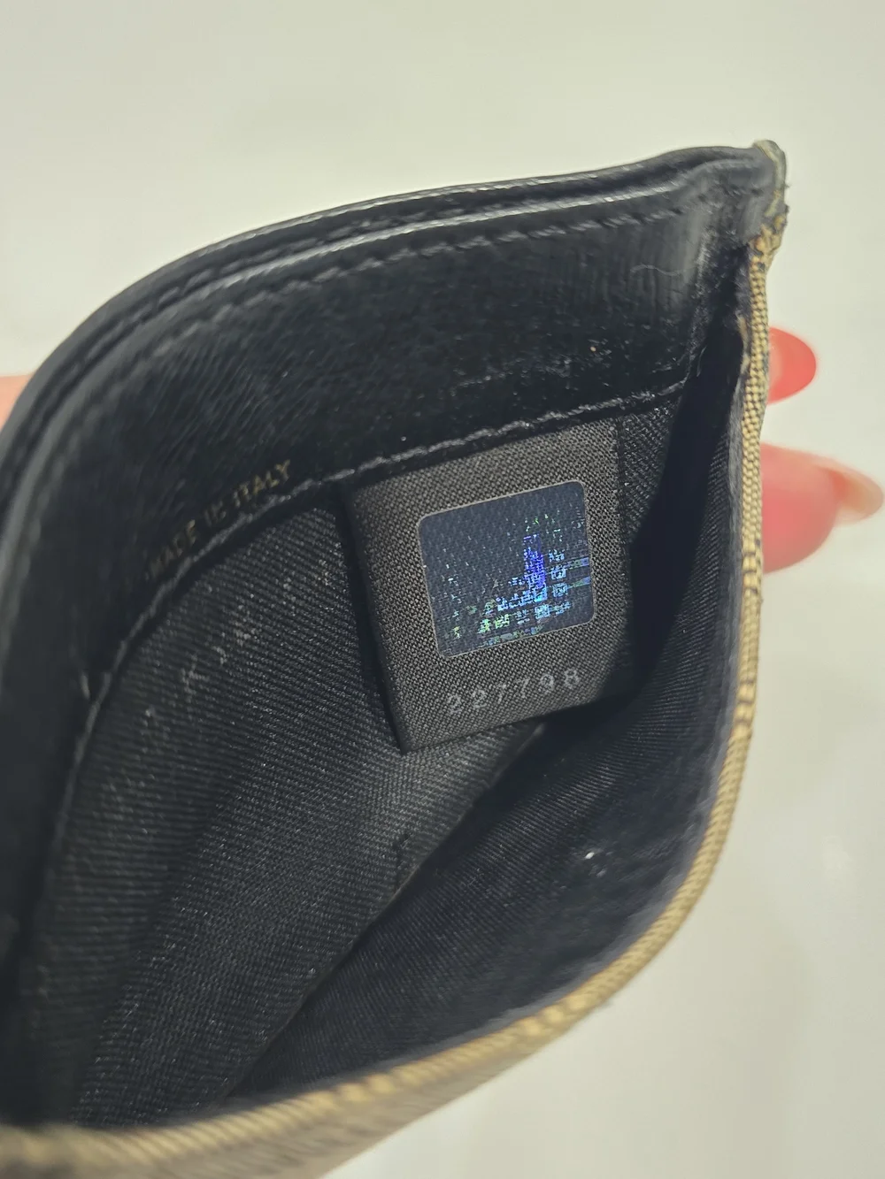 Fendi Vintage Zucca Monogram Leather Slim Card Holder Wallet